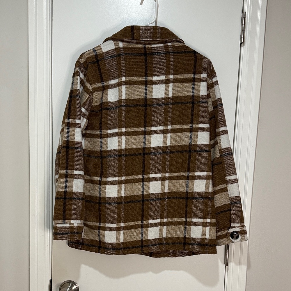 Brown and White Plaid Jacket - Picture 3 of 4